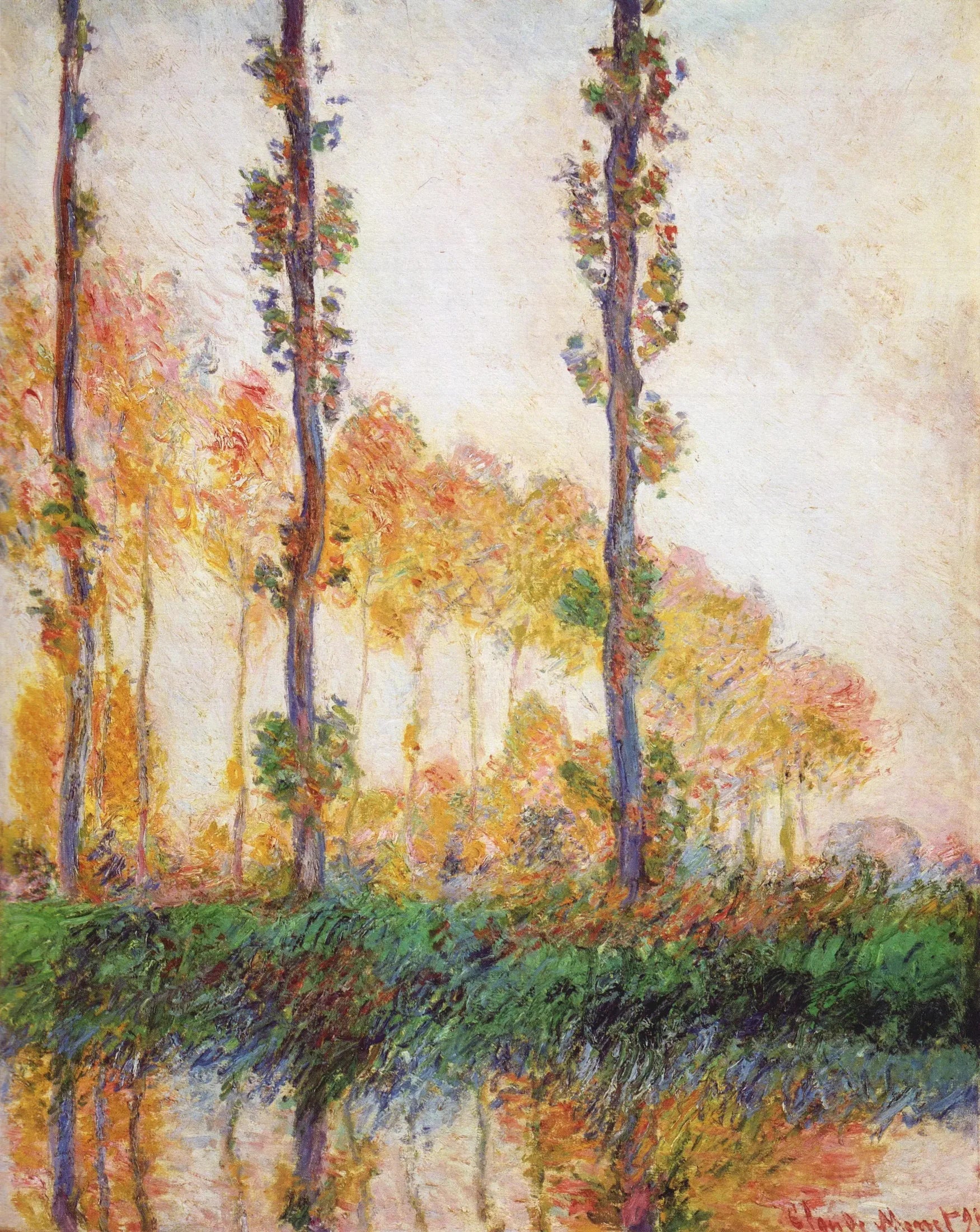 Les Trois arbres, automne - Claude Monet image 1 reproduction de peinture à l’huile