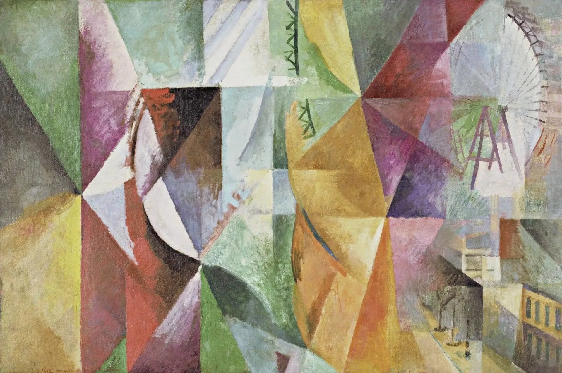 Les Trois Fenêtres, la tour et la Roue - Robert Delaunay image 1 reproduction artisanale de tableau