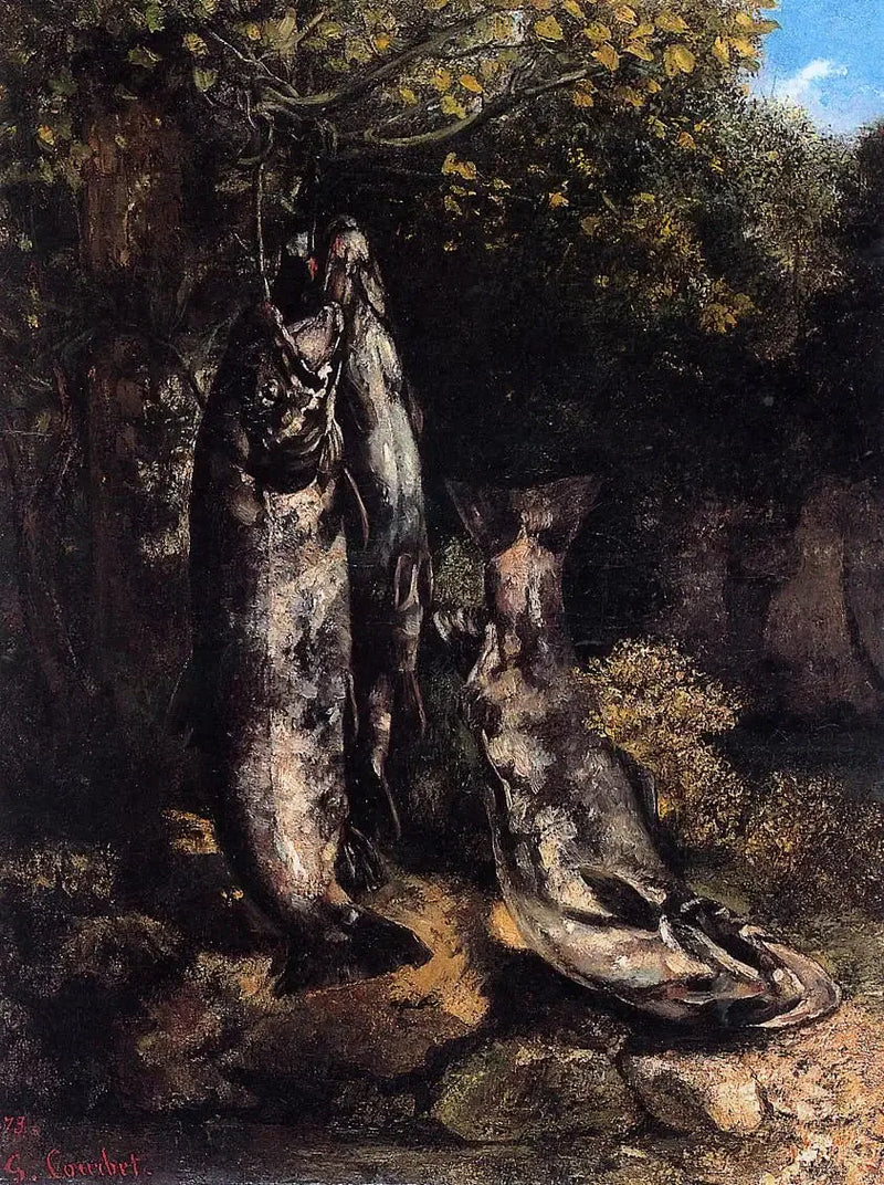 สามปลาทาโลของแม่น้ำ Loue - Gustave Courbet