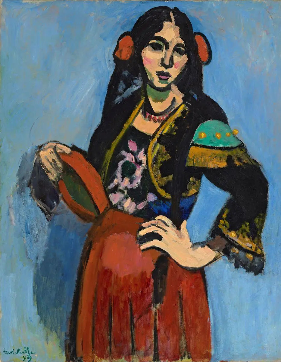 Reproduction du tableau « L'Espagnole au tambourin - Henri Matisse » par Alpha Reproduction en peinture à l’huile