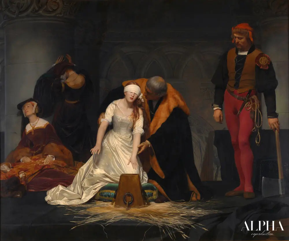 L'Exécution de lady Jane Grey en la tour de Londres, l'an 1554 - Paul Delaroche - Reproductions de tableaux et peintures haut de gamme