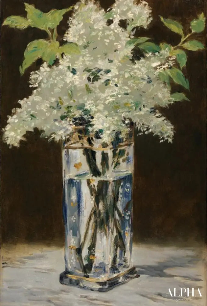 Lilas blanc dans un vase en cristal - Edouard Manet - Reproductions de tableaux et peintures haut de gamme