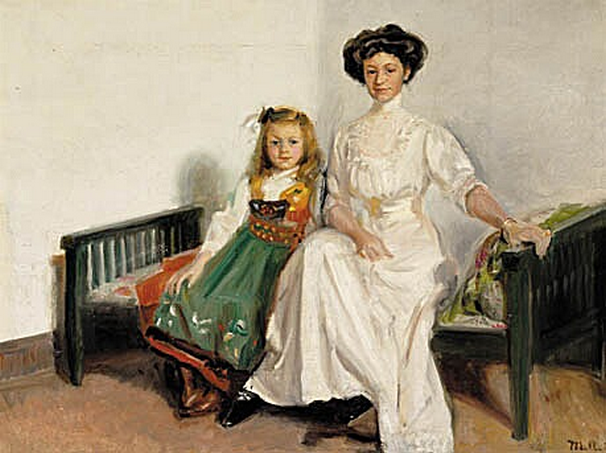 Lillan Zahle et sa fille Wanda Zahle. - Michael Peter Ancher