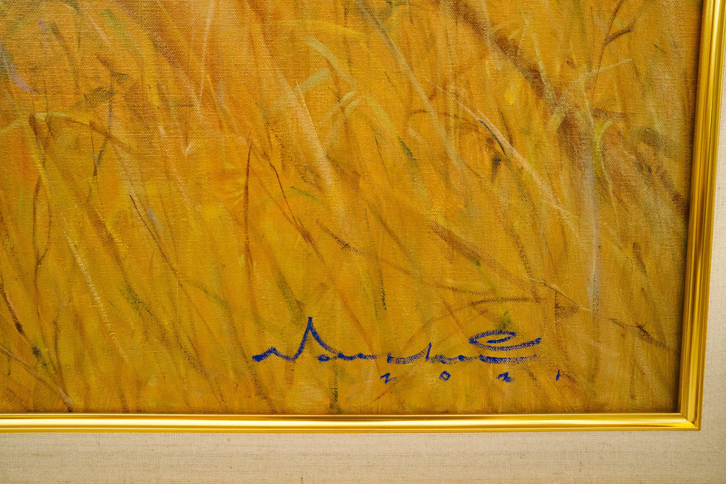 Lion dans la savane | 150 x 100 cm Reproductions de tableaux à la peinture à l’huile