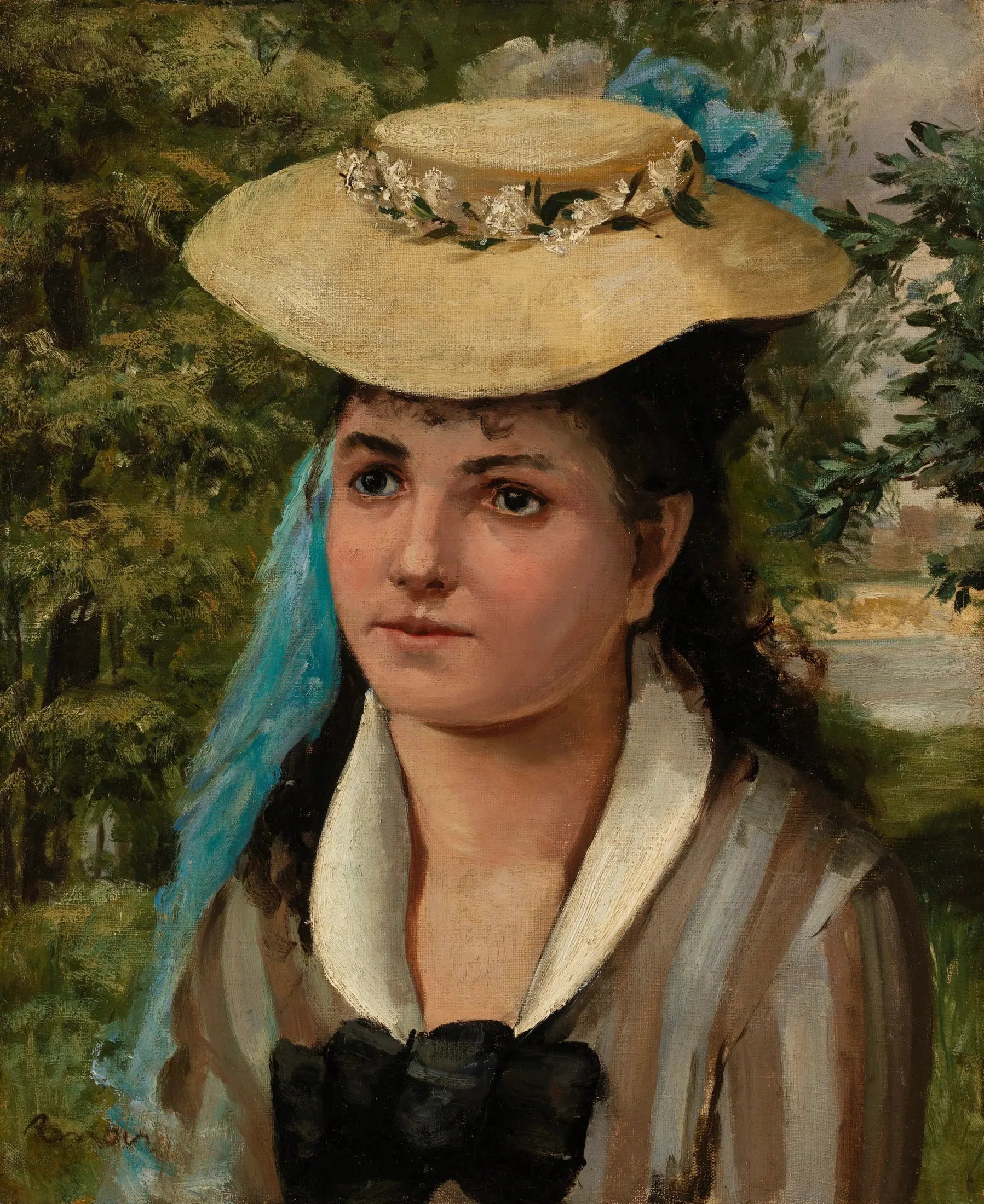 Lise au chapeau de paille (Jeune fille au chapeau de paille) - Pierre-Auguste Renoir image 1 reproduction artisanale de tableau