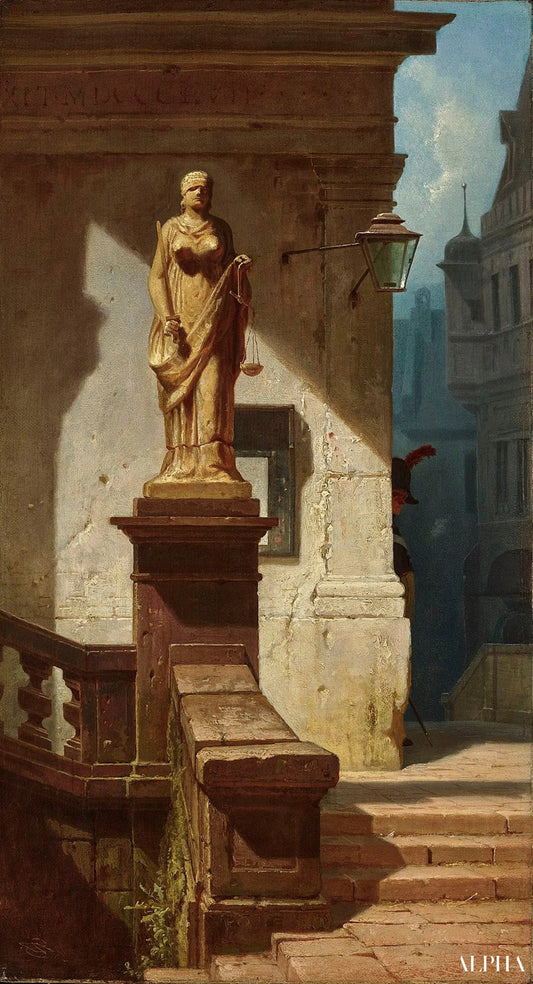 L'œil de la loi (Justitia) - Carl Spitzweg - Reproductions de tableaux et peintures haut de gamme
