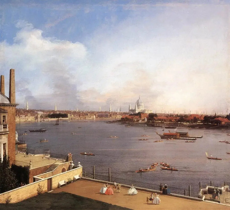ลอนดอน : แม่น้ำเทมส์และย่านซิตี้แห่งลอนดอนจาก Richmond House - Canaletto