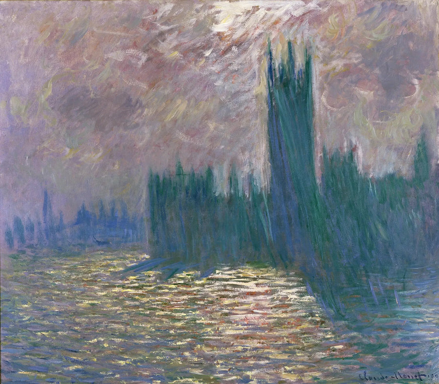 ลอนดอน, รัฐสภา, เงาสะท้อนบนแม่น้ำเทมส์ - Claude Monet