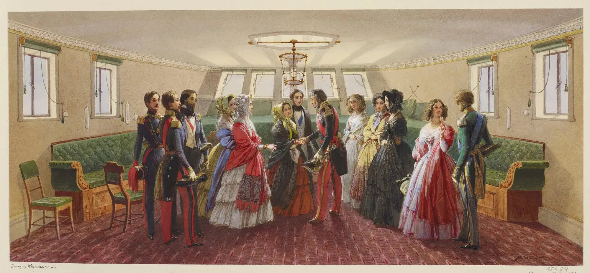 Louis-Philippe prenant congé de la reine Victoria à bord du yacht royal - Franz Xaver Winterhalter image 1 tableau peint à l’huile sur toile