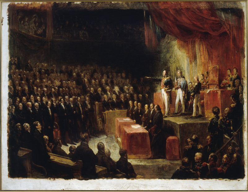 ลูอิส-ฟิลิปป์ สาบานตนต่อหน้าห้องประชุม เมื่อวันที่ 9 สิงหาคม ค.ศ. 1830 - Ary Scheffer