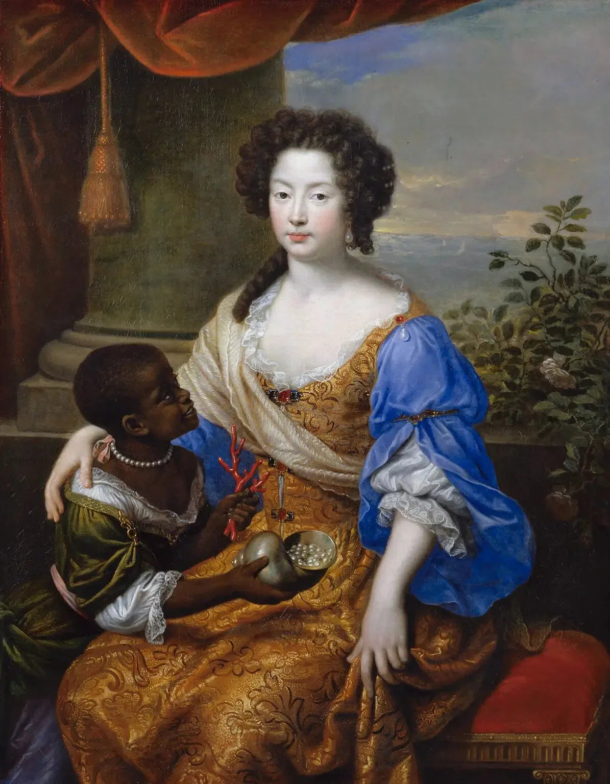 Louise de Kéroualle, duchesse de Portsmouth avec une suivante inconnue - Pierre Mignard image 1 reproduction d’œuvre d’art à l’huile