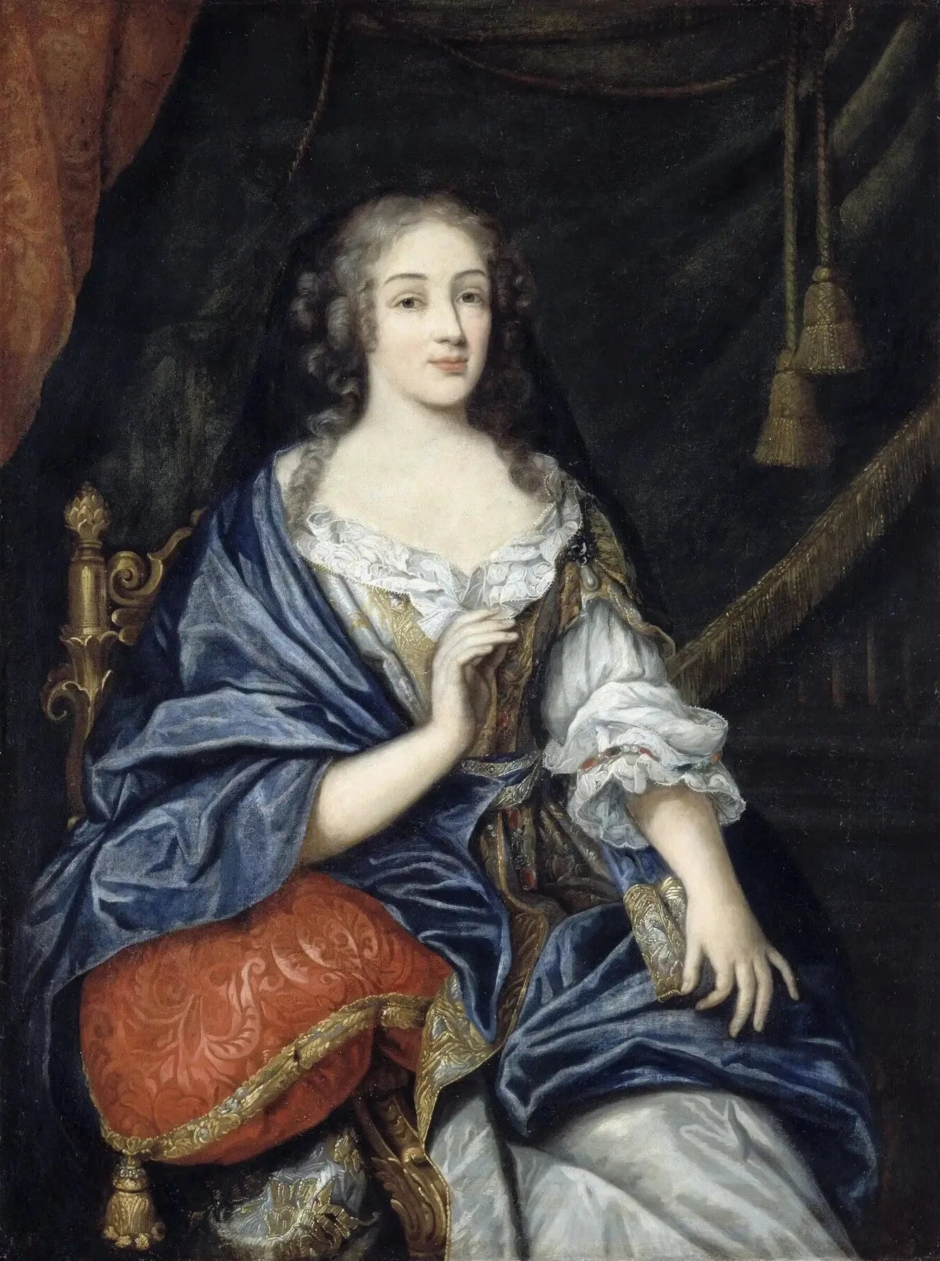 Louise-Françoise de la Baume Le Blanc, Mademoiselle de la Vallière, duchesse de Vaujours (1644-1710) - Jean Nocret image 1 copie de tableau peinte à la main