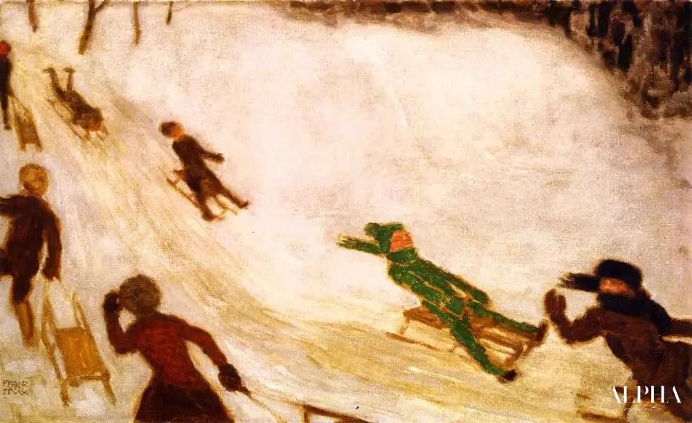 Luge pour enfants - Franz Von Stuck Reproductions de tableaux à la peinture à l’huile