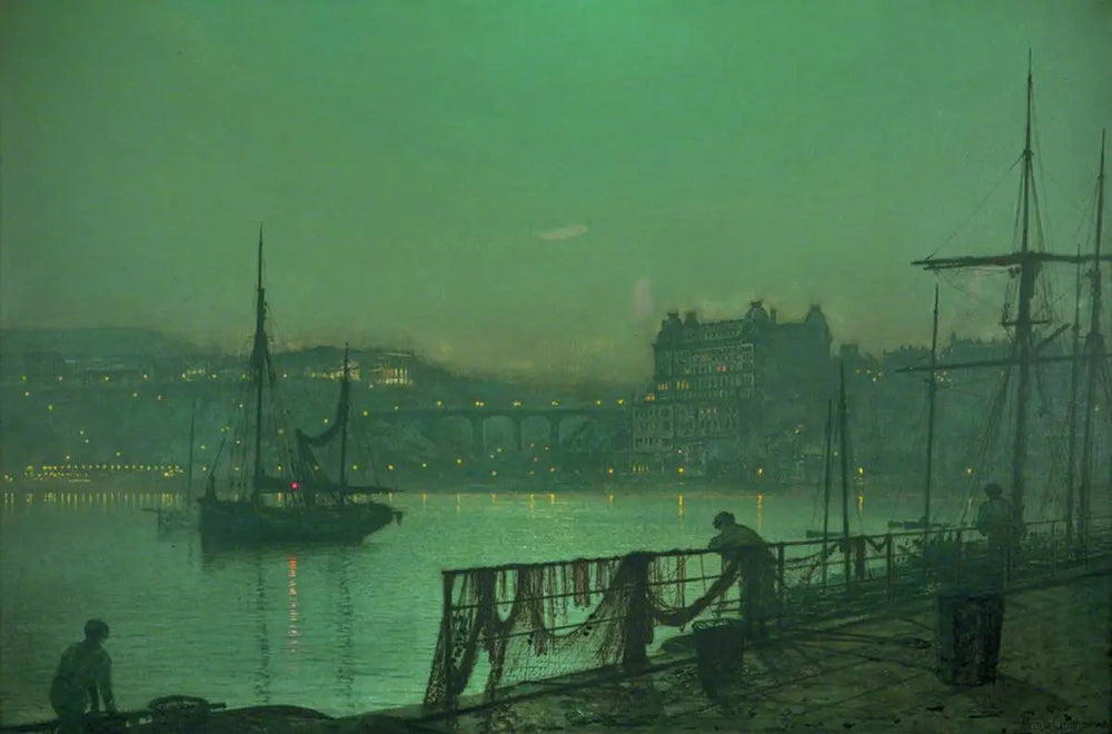 Lumières de Scarborough - John Atkinson Grimshaw image 1 copie de tableau peinte à la main