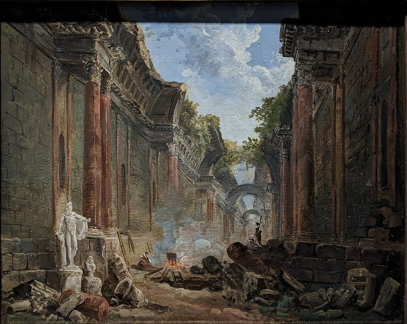 Vue imaginaire de la Grande Galerie du Louvre en ruine - Hubert Robert