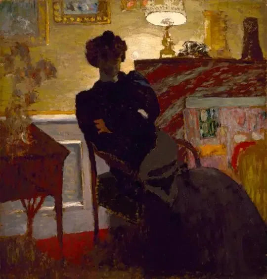 Madame Hessel assise sous la lampe - Édouard Vuillard image 1 reproduction réalisée par Alpha Reproduction