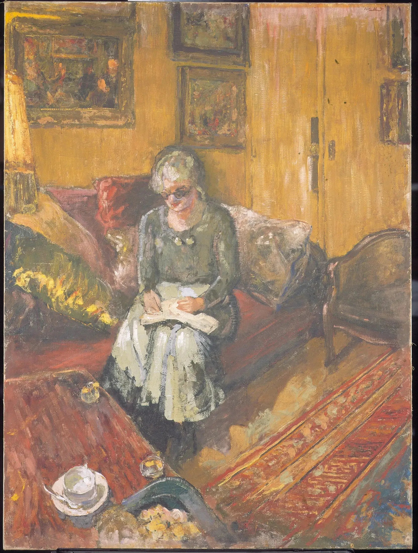Madame Hessel dans le boudoir, rue de Naples - Édouard Vuillard image 1 copie de tableau peinte à la main