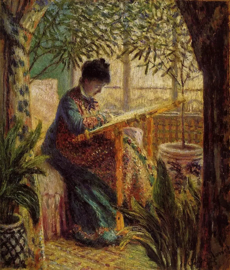 มาดามโมเนต์ปักผ้า (คามิลล์กับเครื่องทอผ้า) - Claude Monet