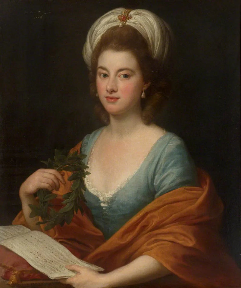 คุณหนู Frances Lyde Browne กับเครื่องดนตรีและมงกุฎ - Pompeo Batoni