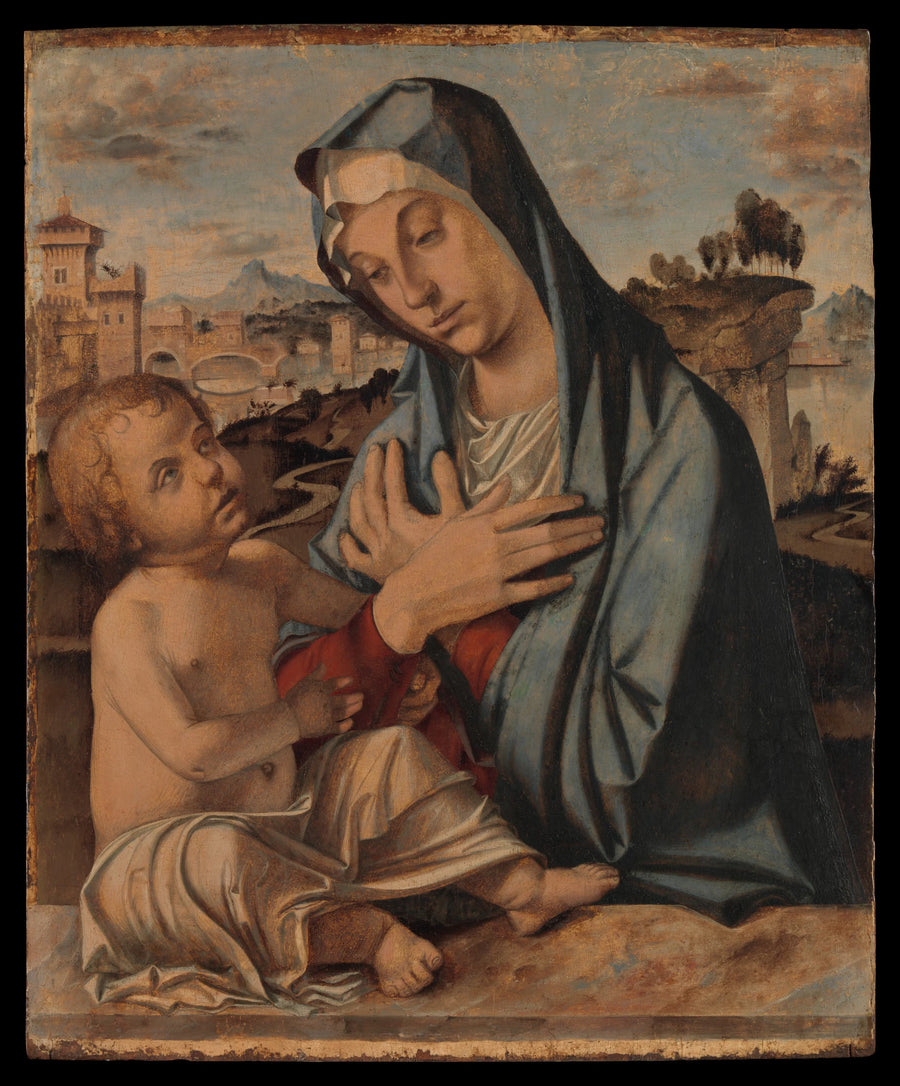 Madonna adore l'enfant - Bartolomeo Montagna (Bartolomeo Cincani)