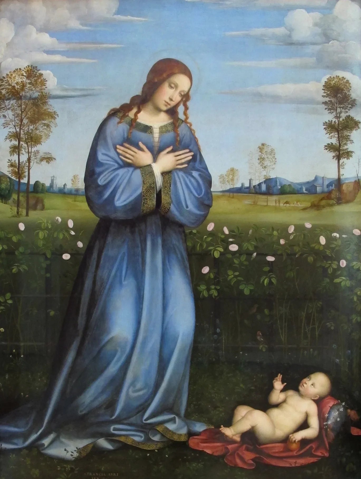 Madonna im Rosenhag - Francesco Francia image 1 tableau peint à l’huile sur toile