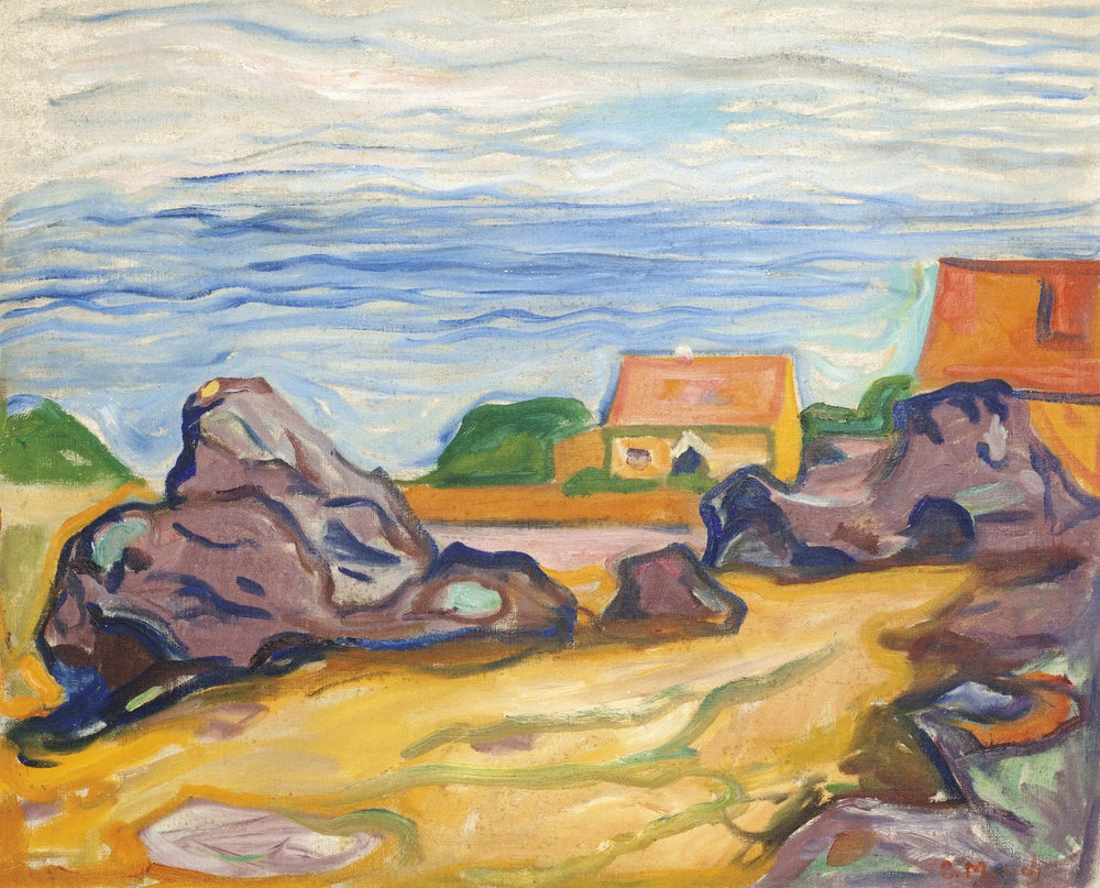 maison à Borre - Edvard Munch image 1 copie peinte à la main à l’huile