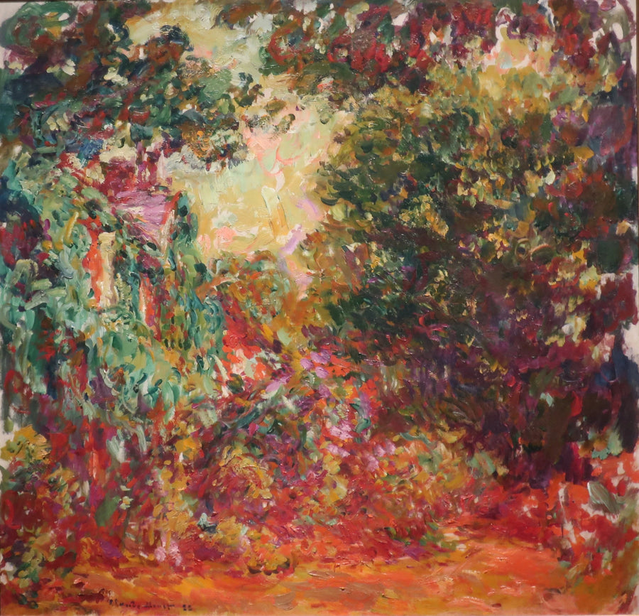 บ้านของศิลปินที่มองเห็นจากสวนกุหลาบ - Claude Monet