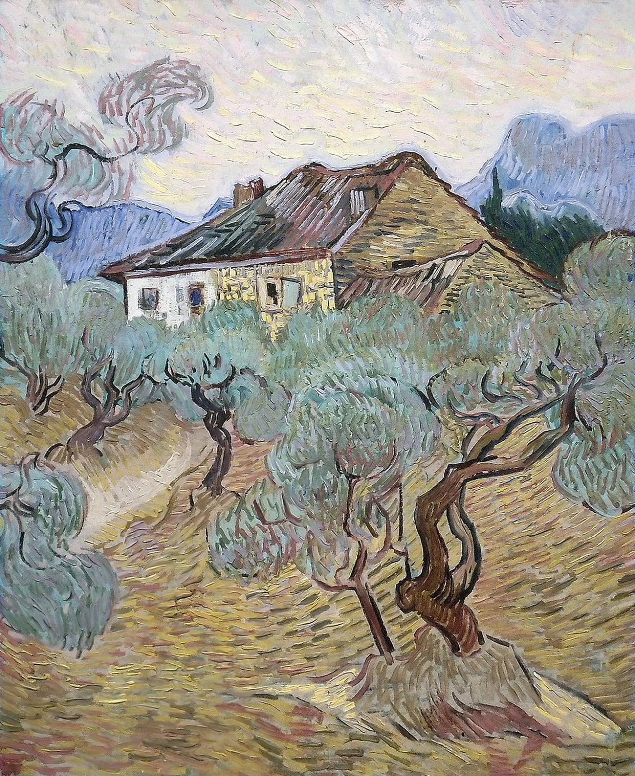 La Maison blanche parmi les oliviers de Vincent van Gogh, F664, collection particulière