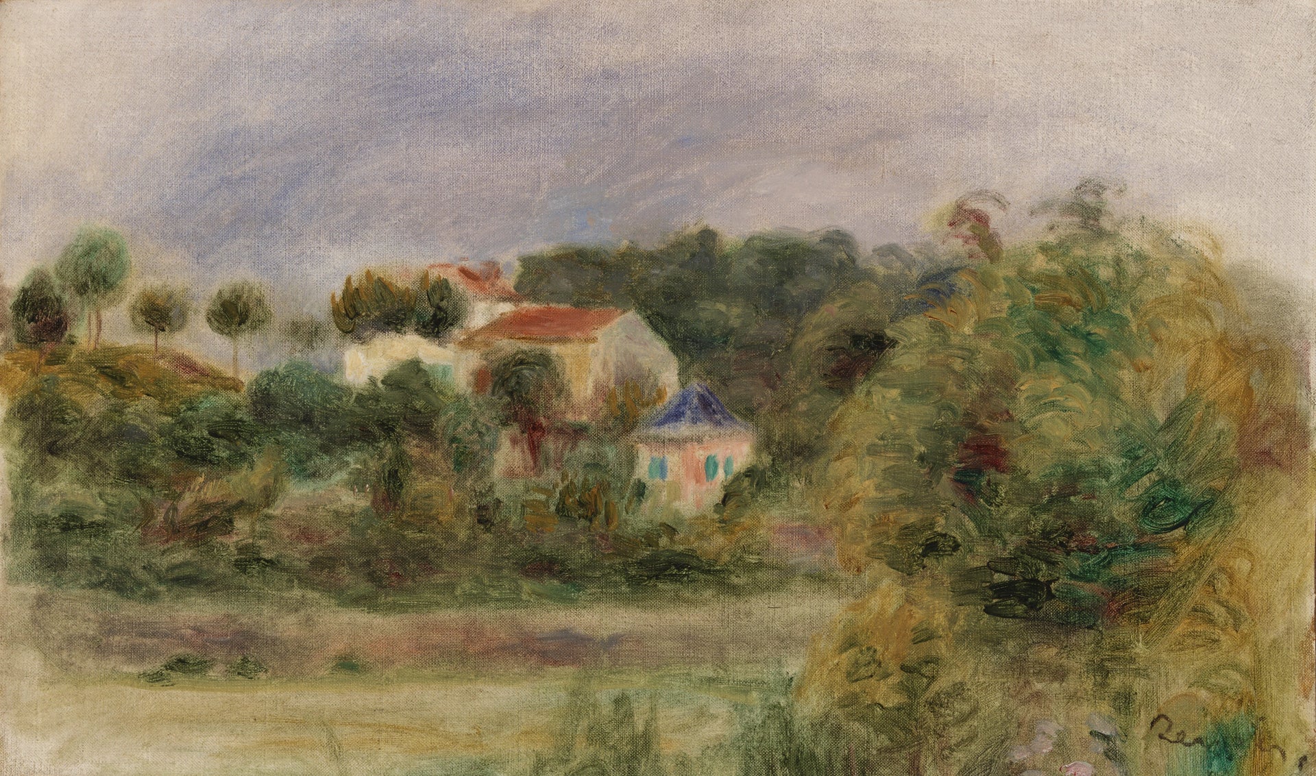 Maisons dans un parc de Pierre-Auguste Renoir, vers 1911, Barnes Foundation BF67 – reproduction peinture à l’huile sur toile