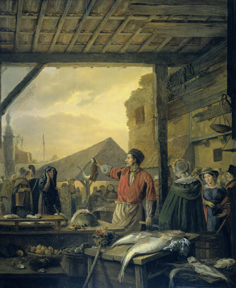 Le marché aux poissons d'Anvers - Ignatius van Regemorter