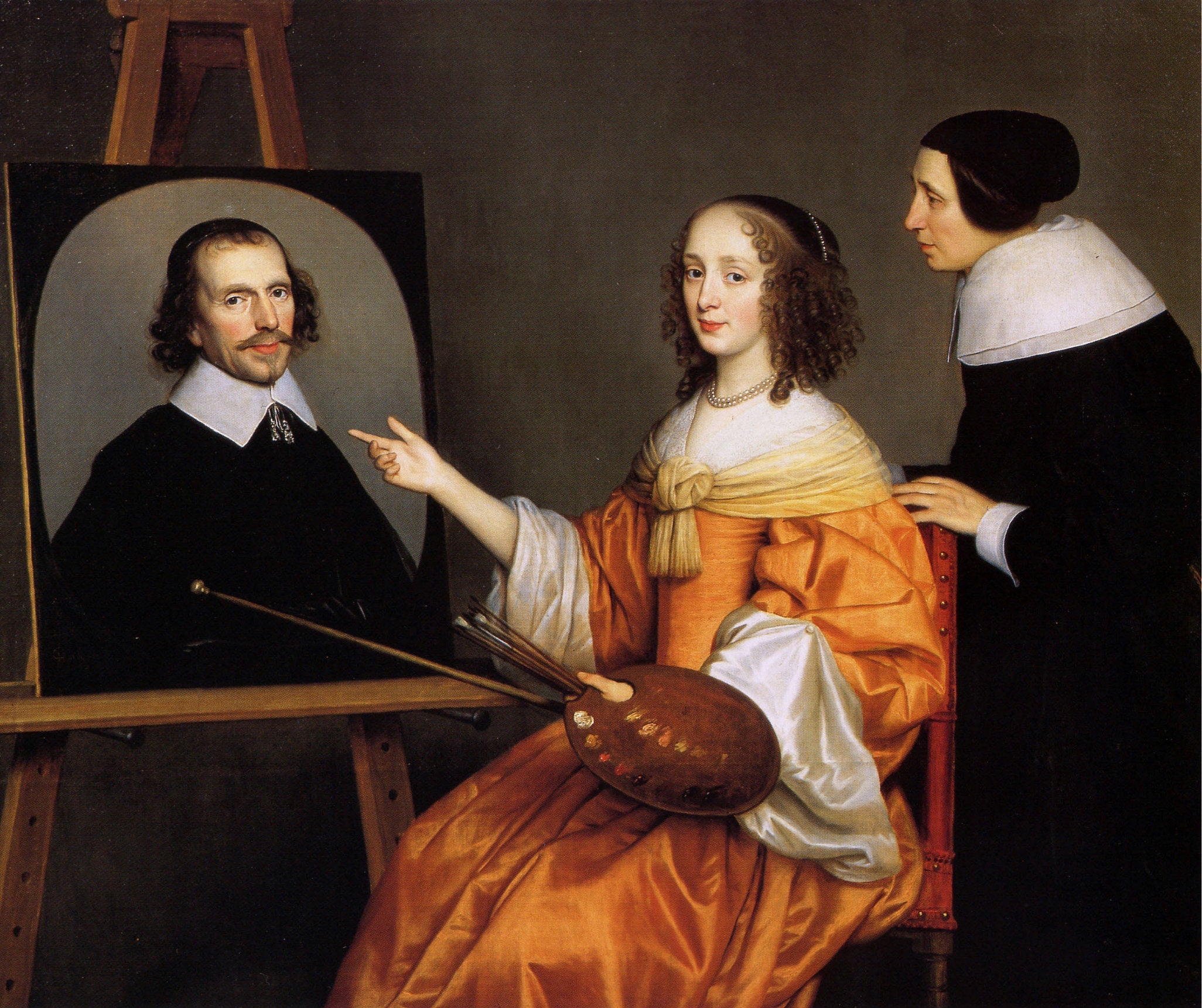 Margareta Maria de Roodere et ses parents, Gerard de Roodere et Maria van Putten - Gerrit van Honthorst image 1 copie de tableau peinte à la main