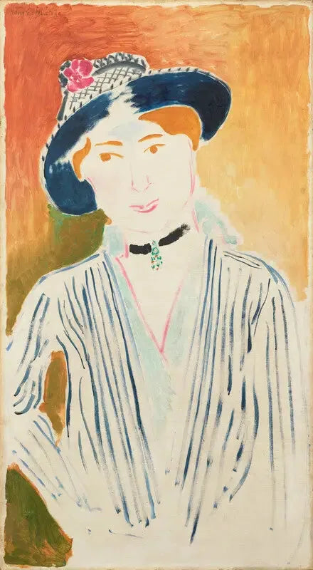 Marguerite à la veste rayée - Henri Matisse image 1 reproduction d’œuvre d’art à l’huile