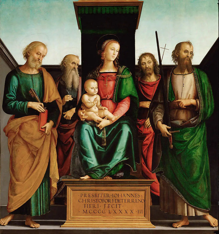 Marie avec l'Enfant et les quatre saints - Pietro Perugino
มารดาพร้อมพระเยซูและนักบุญสี่องค์ - ปีเอโตร เปรูจิโน