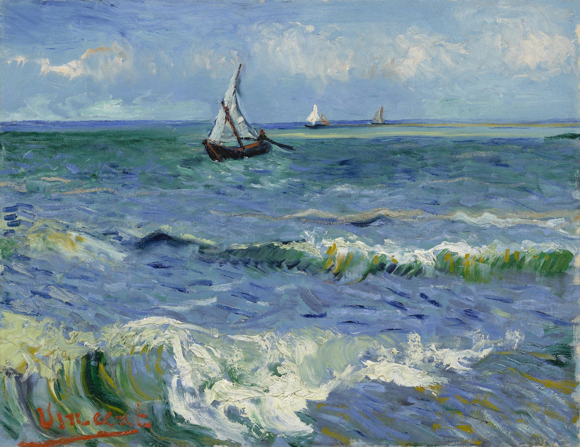 Marine aux Saintes-Maries-de-la-Mer F415 de Vincent van Gogh, Van Gogh Museum