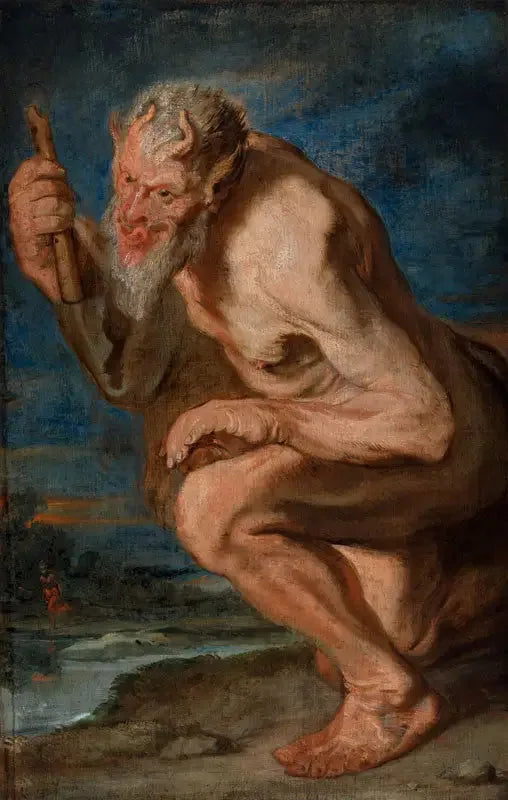 Marsyas agenouillé avec une flûte - Antoine van Dyck image 1 reproduction de peinture à l’huile