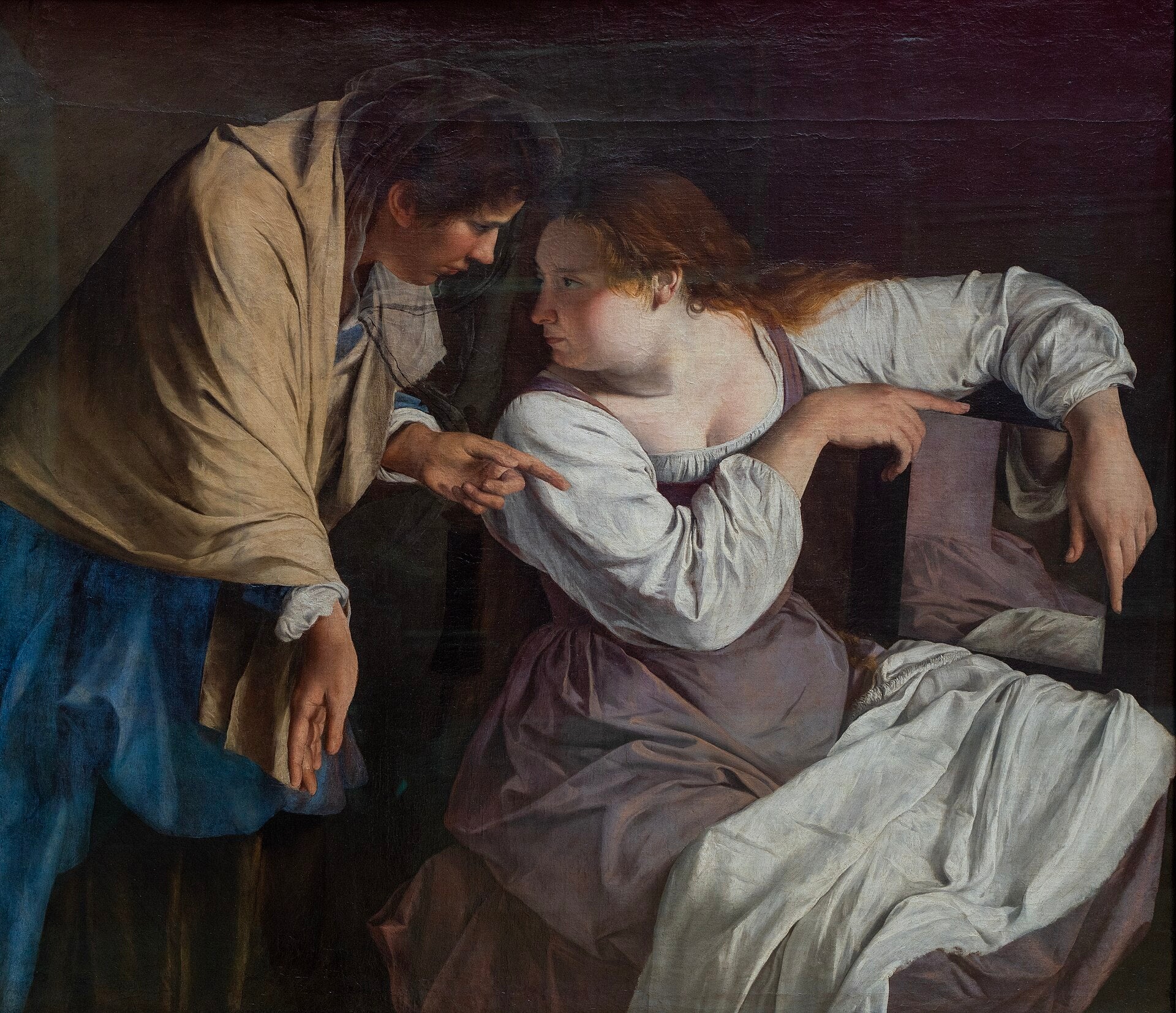 Marthe réprimandant sa sœur Marie - Orazio Gentileschi image 1 copie peinte à la main à l’huile