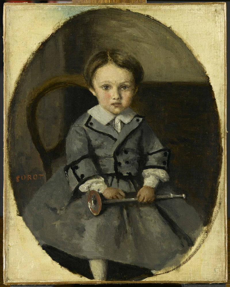 Maurice Robert, enfant (1853-1925), fils de François-Parfait Robert, ami de Corot, magistrat à Mantes - Jean-Baptiste Camille Corot