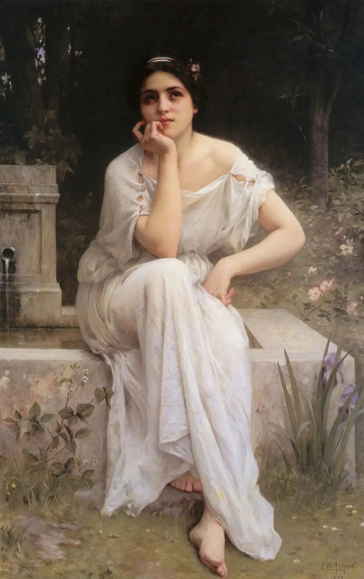 Méditation - Charles Amable Lenoir image 1 copie peinte à la main à l’huile