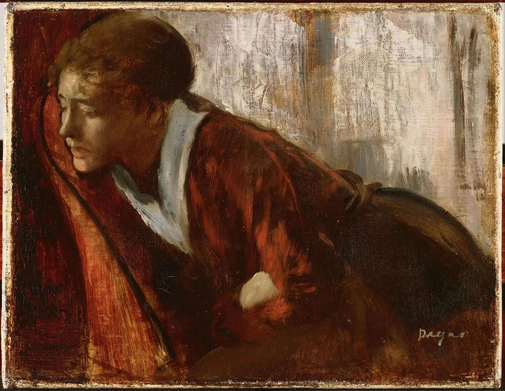 Mélancolie fin des années 1860 par Edgar Degas – reproduction peinture à l’huile sur toile