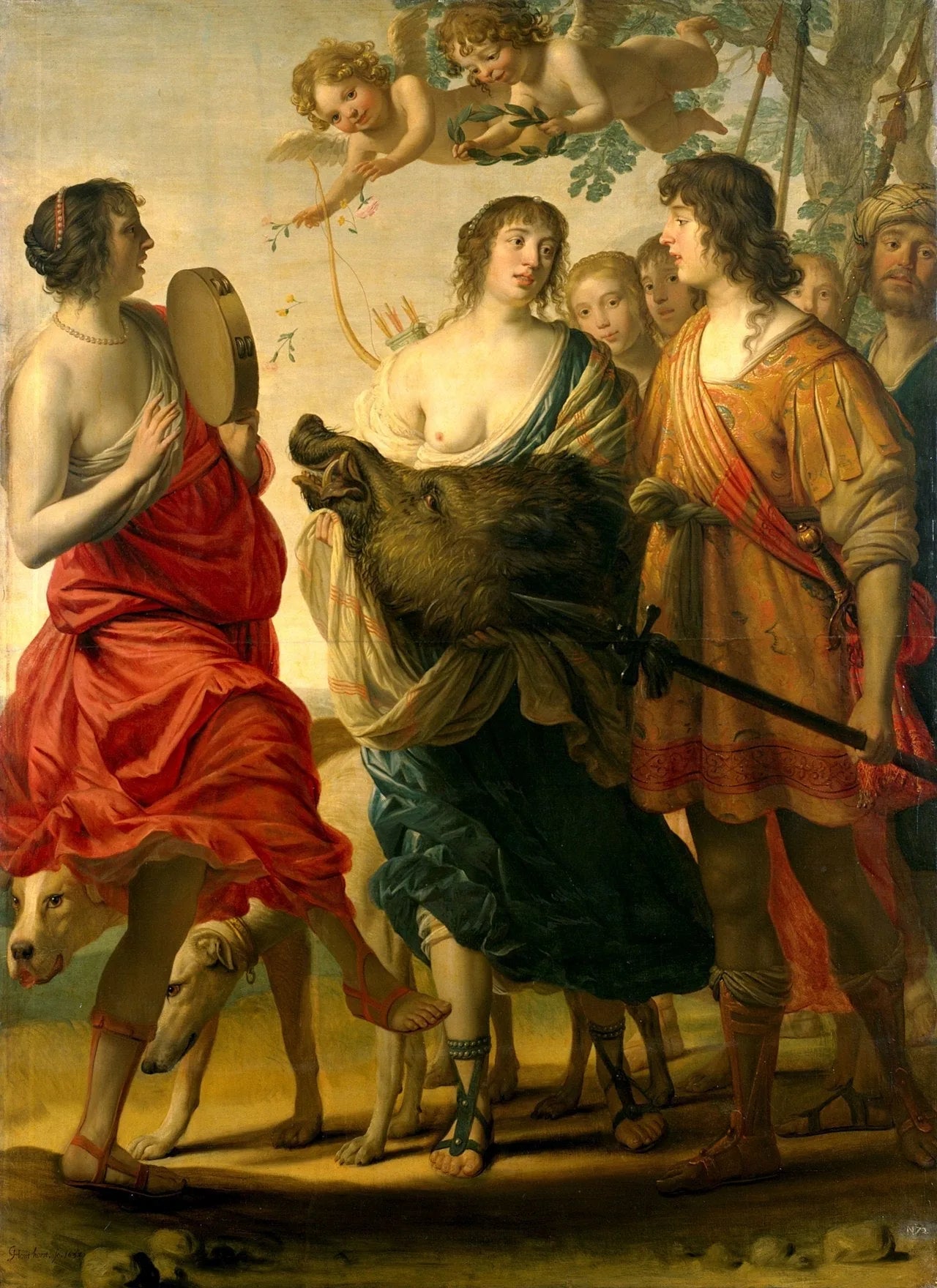Méléagre et Atalante - Gerrit van Honthorst image 1 copie peinte à la main à l’huile