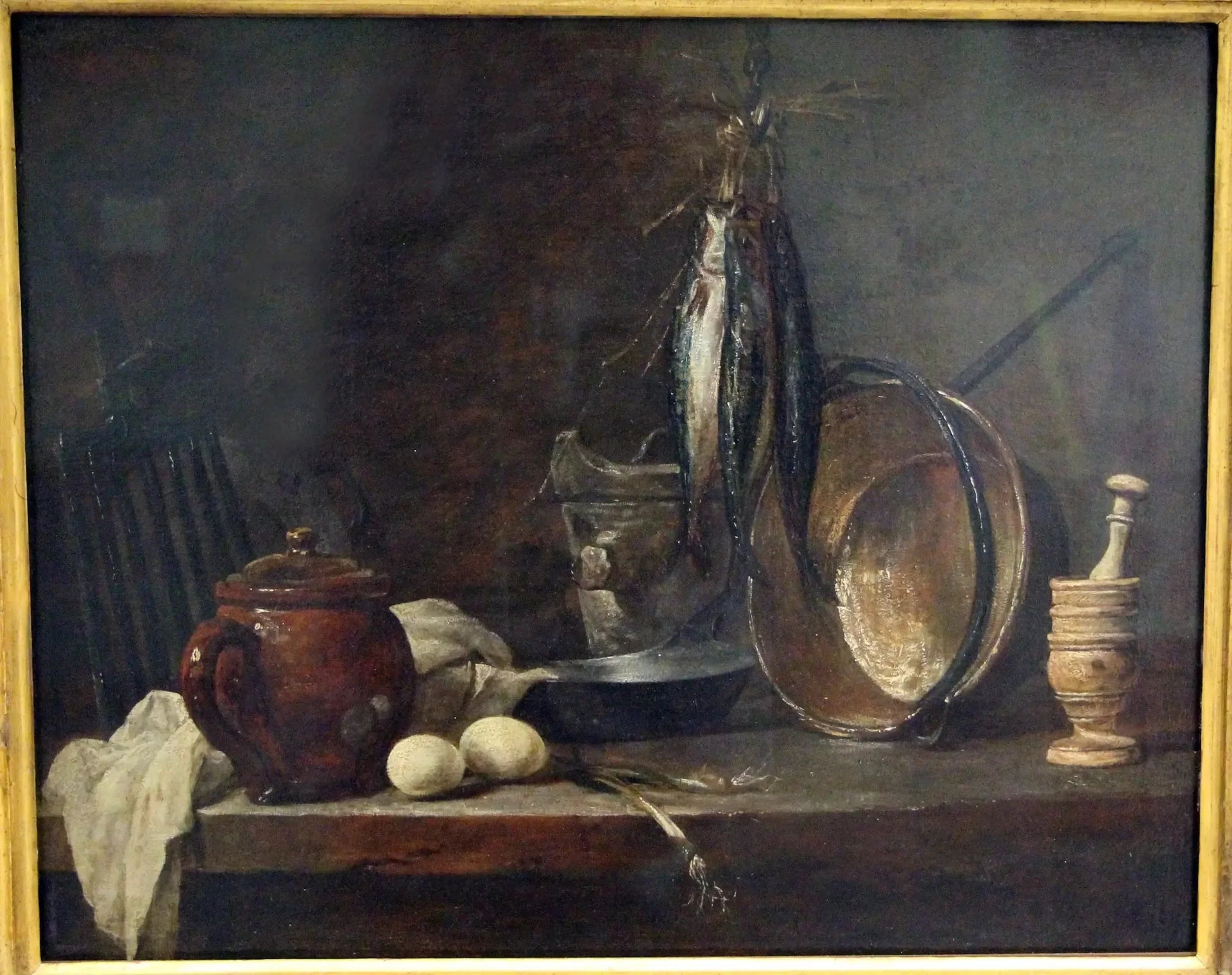 Menu de maigre et Ustensiles de cuisine - Jean Siméon Chardin image 1 tableau peint à l’huile sur toile