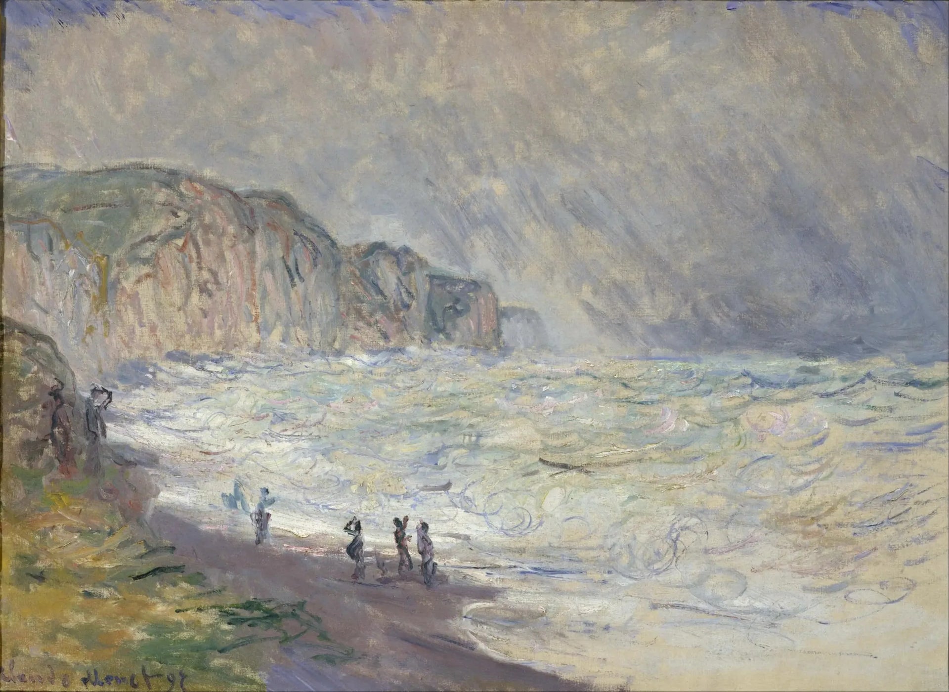 Mer agitée à Pourville - Claude Monet image 1 copie de tableau peinte à la main