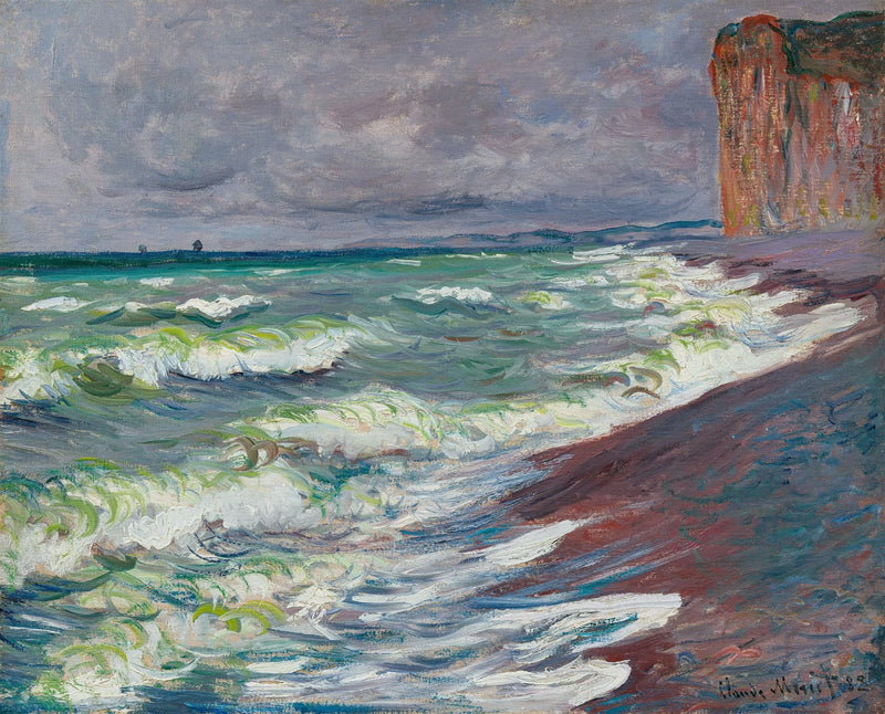 ทะเลที่มีคลื่นซัดสาดที่ปูร์วิลล์ - Claude Monet