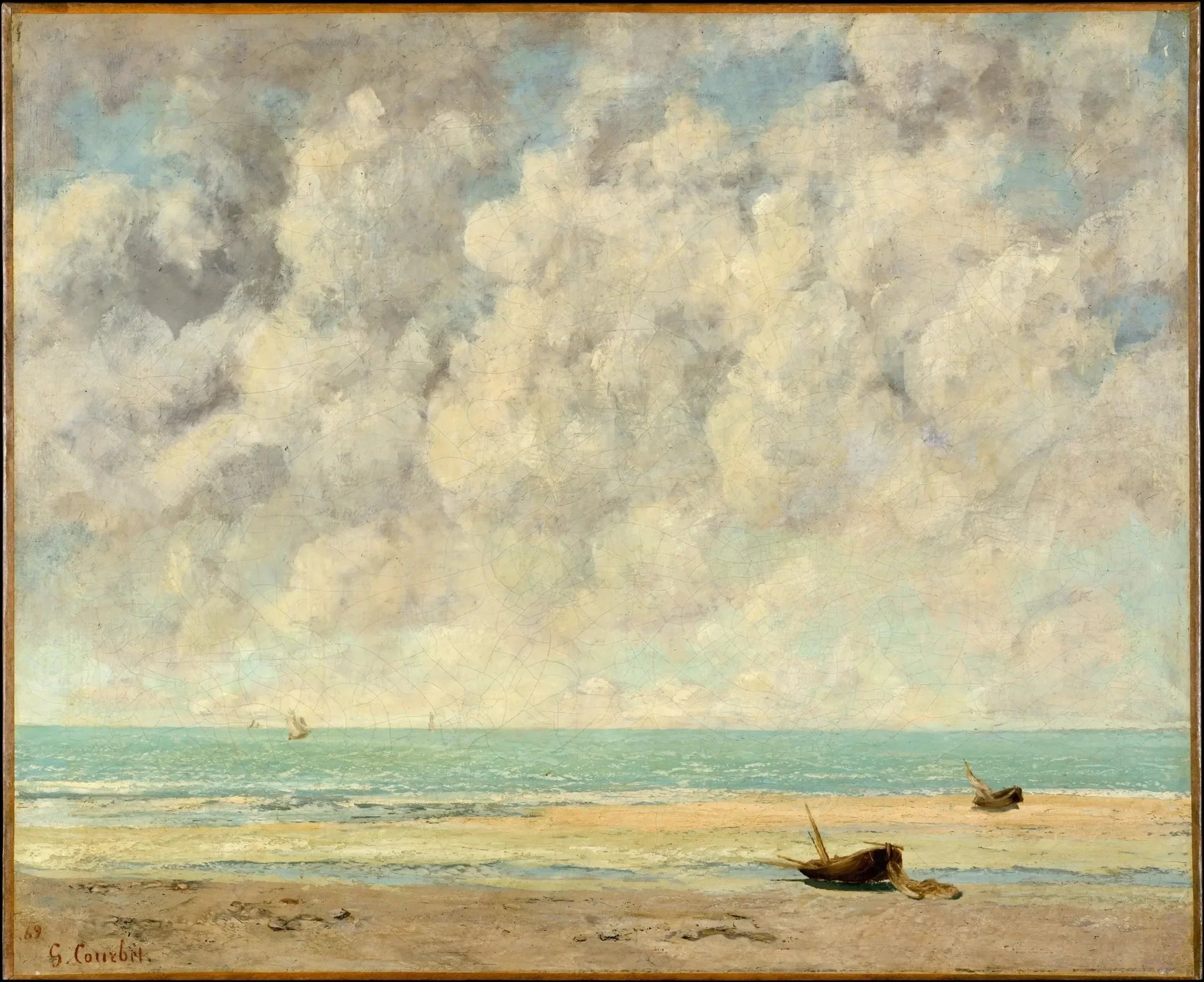 Mer calme - Gustave Courbet image 1 reproduction de peinture à l’huile