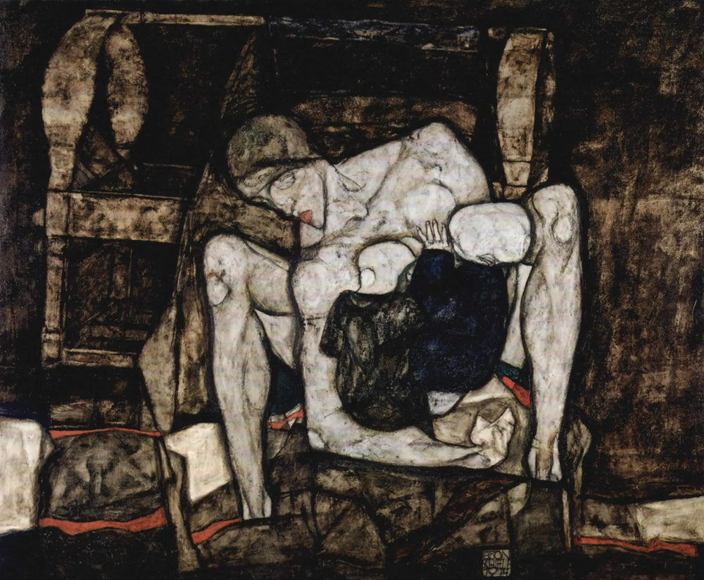 Mère aveugle, ou La Mère - Egon Schiele image 1 reproduction de peinture à l’huile