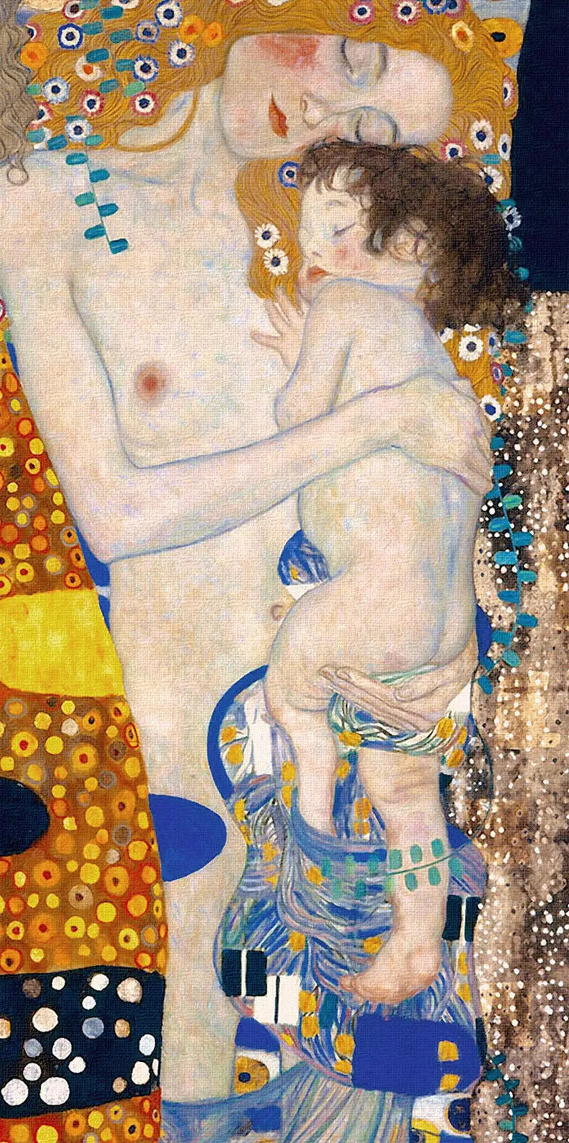 👩‍👦 แม่และลูก (รายละเอียดที่ 2 จาก Les Trois Âges de la Femme) – Gustav Klimt (1905)