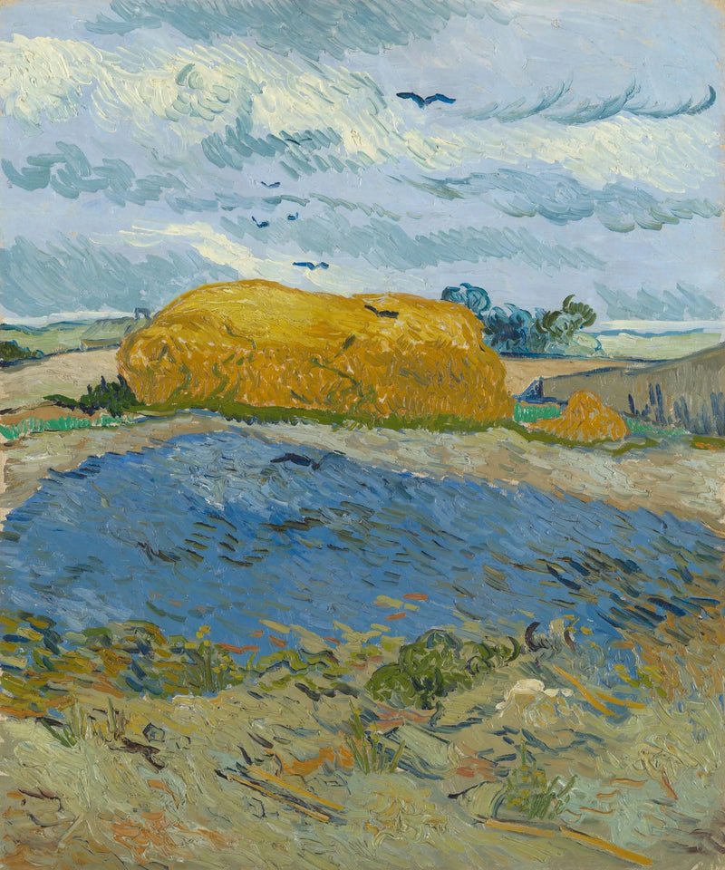 กองฟางใต้ท้องฟ้าที่มีฝนตก - Vincent van Gogh
