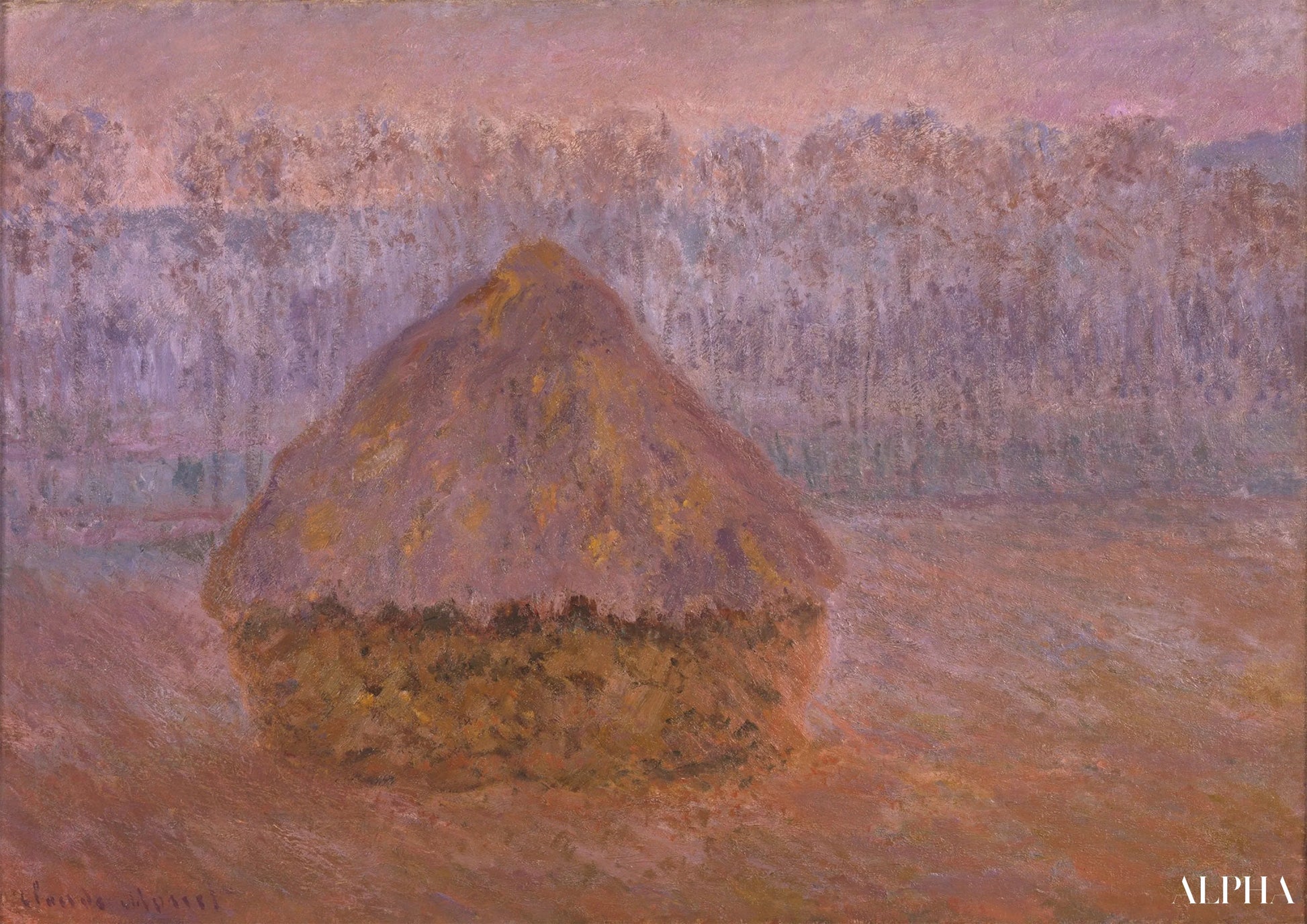Meule, hiver, temps brumeux - Claude Monet - Reproductions de tableaux et peintures haut de gamme