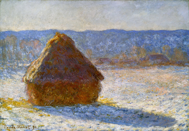 ล้อเจียร เอฟเฟกต์หิมะ ในตอนเช้า W1280 - Claude Monet