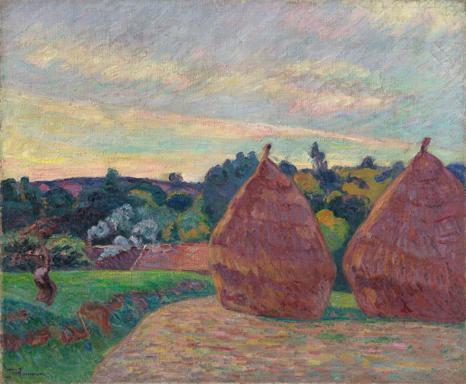 Meules à grains en Île-de-France - Armand Guillaumin image 1 tableau peint à l’huile sur toile